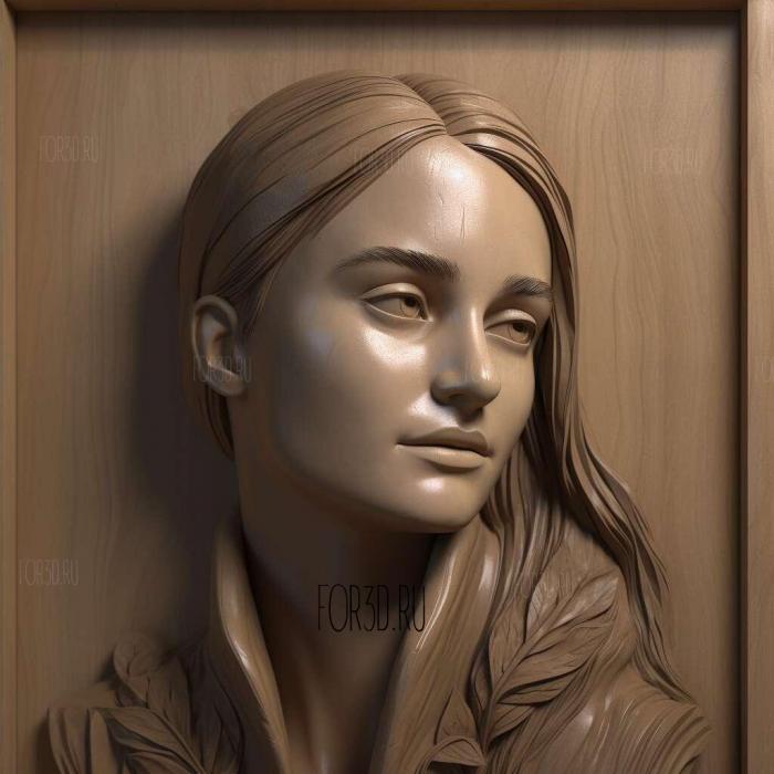 Shailene Woodley 4 stl model for CNC